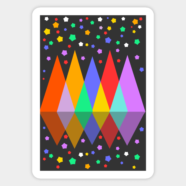 Colorful mountains and hexagons Sticker by cocodes